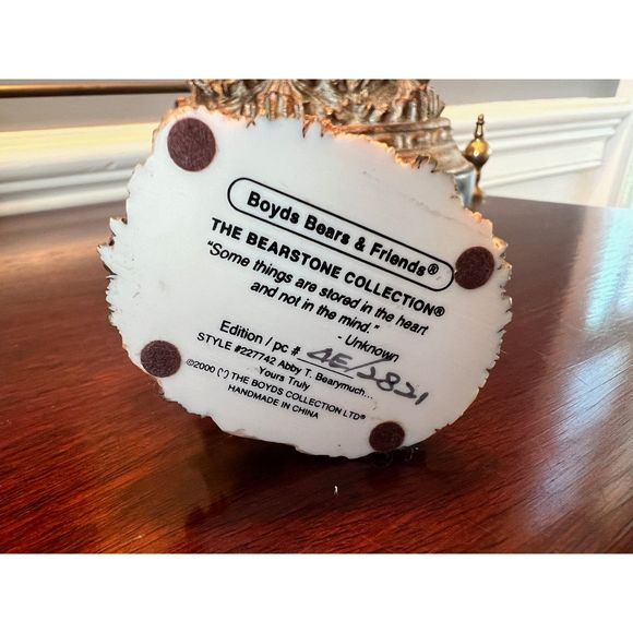 Boyds Bears Figurine "Abby T Bearymuch... Yours Truly" Vintage 2000 - Picture 7 of 7